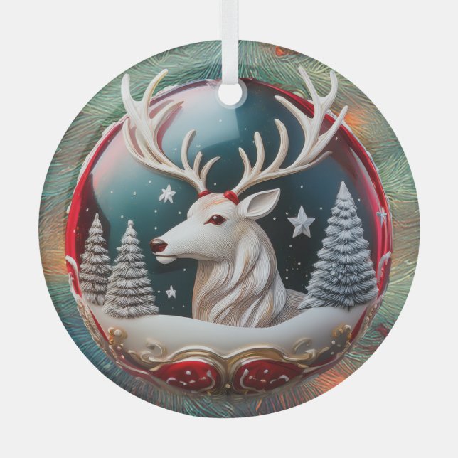 Festive Christmas Holiday Tree Ornament (Front)