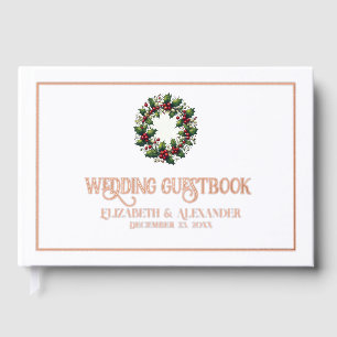 Festive Christmas Holiday Wedding  Guest Book