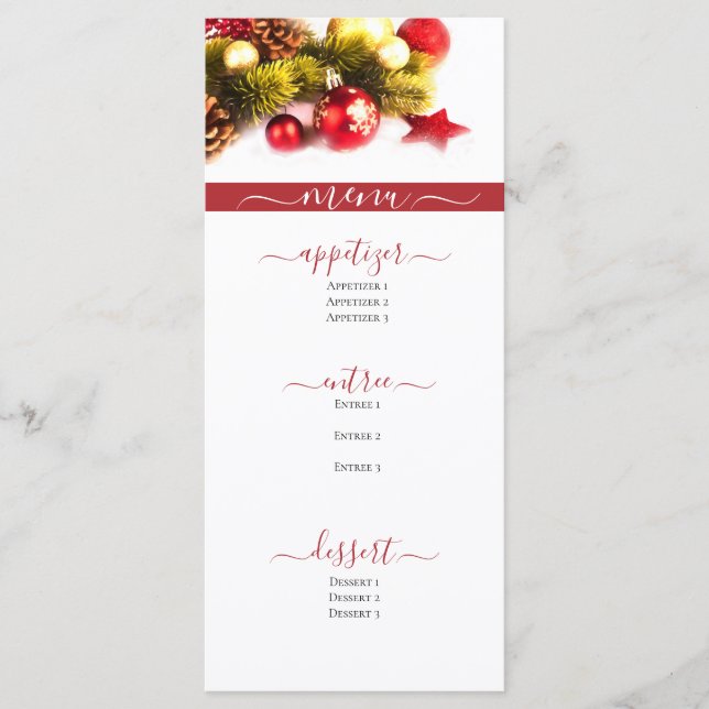 FESTIVE CHRISTMAS HOLIDAY WEDDING MENU (Front)