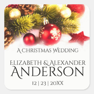 Festive Christmas Holiday Wedding Stickers