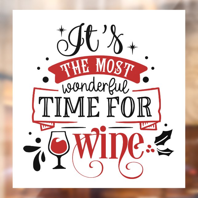 festive Christmas Holiday wine bar Window Cling (Sheet 2)