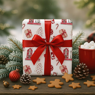 Festive Christmas Holiday  Wrapping Paper
