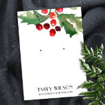 FESTIVE CHRISTMAS HOLLY BERRY STUD EARRING DISPLAY BUSINESS CARD<br><div class="desc">If you need any further customisation please feel free to message me on yellowfebstudio@gmail.com.</div>