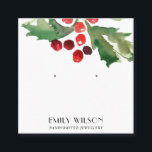 FESTIVE CHRISTMAS HOLLY BERRY STUD EARRING DISPLAY SQUARE BUSINESS CARD<br><div class="desc">If you need any further customisation please feel free to message me on yellowfebstudio@gmail.com.</div>