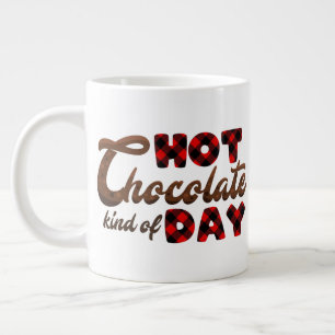 festive Christmas hot chocolate add monogram Large Coffee Mug