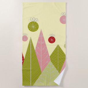 Festive Christmas Illustration Beach Towel