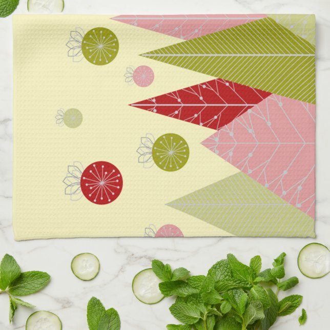 Festive Christmas Illustration Tea Towel (Folded)