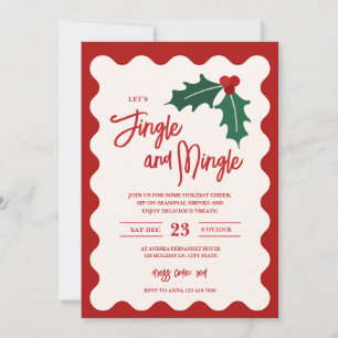 Festive Christmas Jingle Mingle Party Invitation