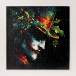 Festive Christmas Joker Portrait Jigsaw Puzzle