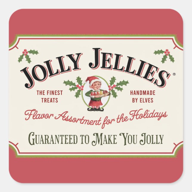 Festive Christmas jolly Jellies candy  Square Sticker (Front)