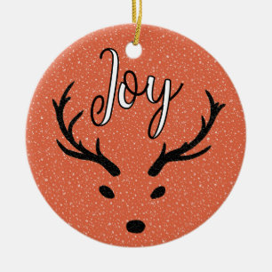 Festive Christmas Joy Custom Family Photo Holiday Ceramic Tree Decoration