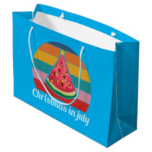 Festive Christmas July watermelon Large Gift Bag