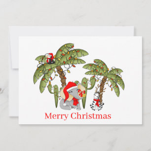 Festive Christmas jungle animals Holiday Card