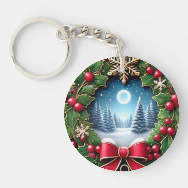 Festive Christmas Keychain - Holiday Charm (Front)