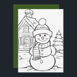 Festive Christmas kids colouring snowman Holiday Card<br><div class="desc">Festive Christmas kids colouring snowman Holiday Card</div>