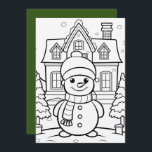 Festive Christmas kids colouring snowman  Holiday Card<br><div class="desc">Festive Christmas kids colouring snowman Holiday Card</div>