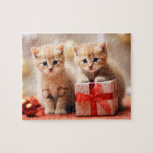 Festive Christmas Kitten Duo Jigsaw Puzzle