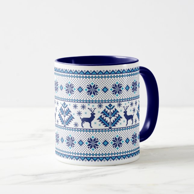 Festive Christmas Knit Look Mug (Front Right)