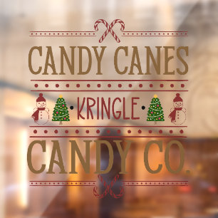 Festive Christmas Kringle candy company Window Cling