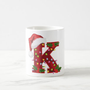 Festive Christmas Letter K Mug 