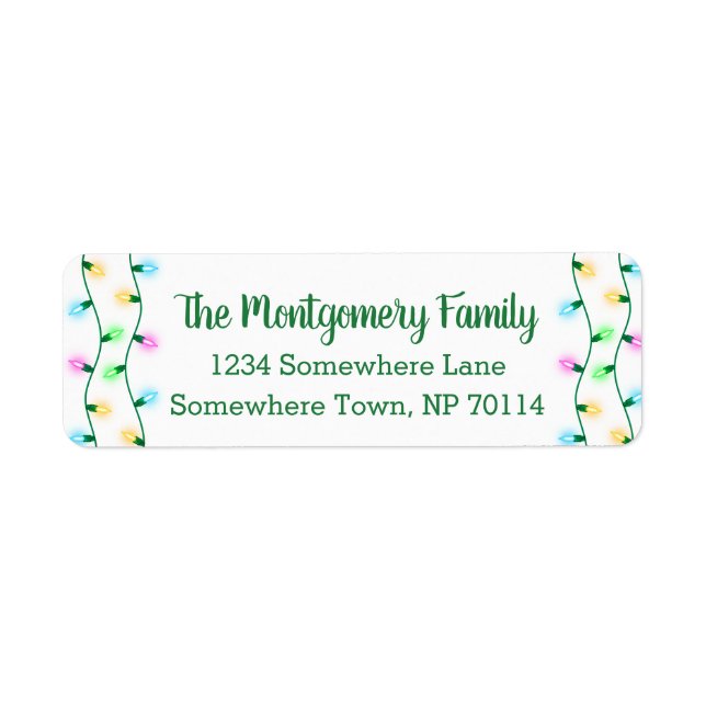 Festive Christmas Lights Family Name (Front)