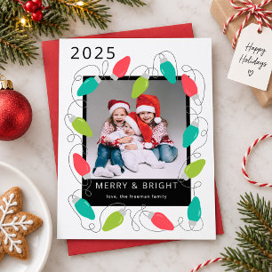 Festive Christmas Lights Photo Card