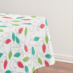 Festive Christmas Lights Tablecloth