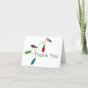 Festive Christmas Lights,  Wedding Thank You Card