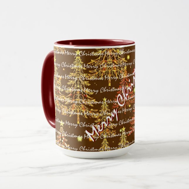 Festive Christmas Luxury Christmas Trees Mug (Front Left)