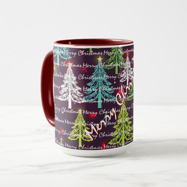 Festive Christmas Luxury Christmas Trees Mug (Front Left)