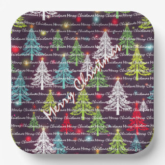 Festive Christmas Luxury Christmas Trees Paper Plate