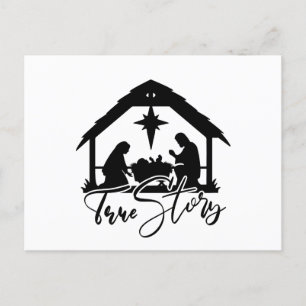 Festive Christmas Manger Religious scene Holiday Postcard