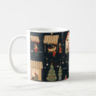 Festive Christmas Market Pattern Mug