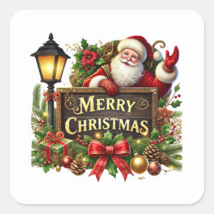 Festive Christmas Merry Christmas Sabta Square Sticker