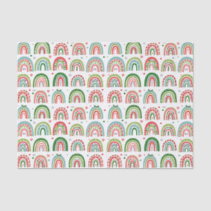 Festive Christmas Modern Rainbow Pattern Tissue Paper