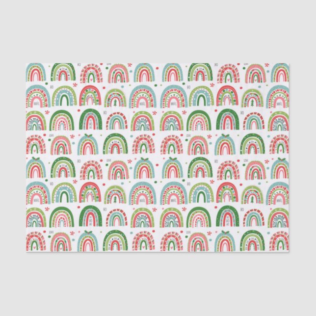 Festive Christmas Modern Rainbow Pattern Tissue Paper (Front)