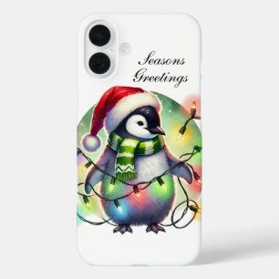 Festive Christmas monkey customisable  iPhone 16 Plus Case