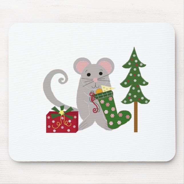 Festive Christmas Mouse Mouse Mat (Front)