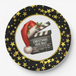 Festive Christmas Movie night party Paper Plate