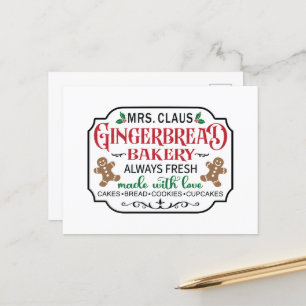 Festive Christmas Mrs. Claus  Holiday Postcard