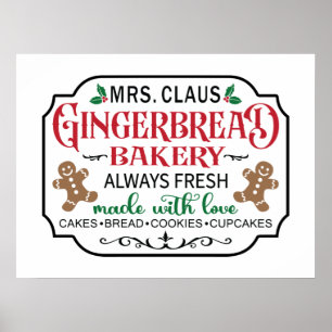 Festive Christmas Mrs. Claus Poster
