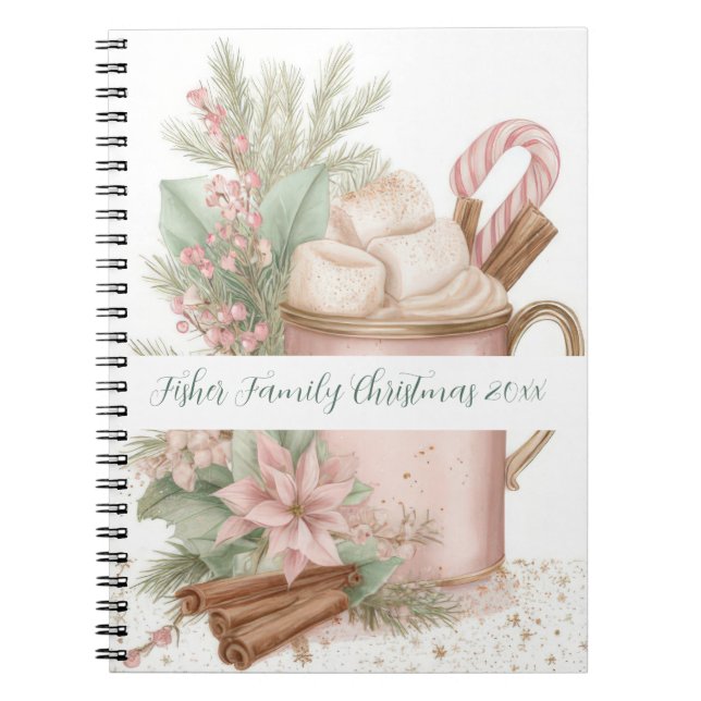 Festive Christmas Mug Memory  Notebook (Front)