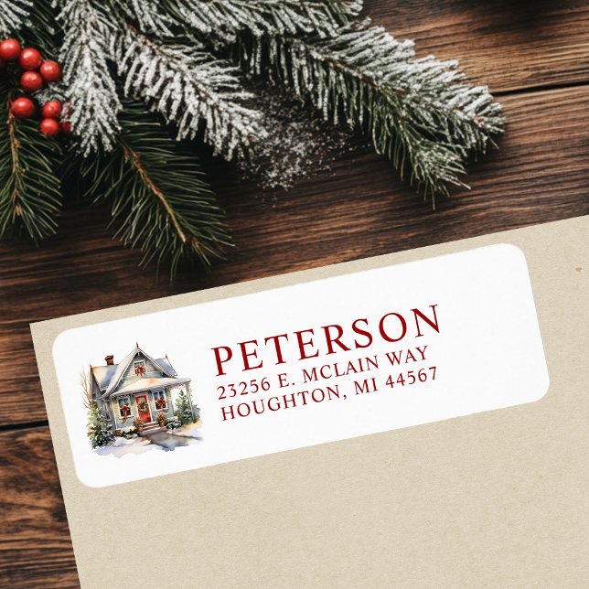 Festive Christmas New Home Return Address (Creator Uploaded)