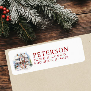 Festive Christmas New Home Return Address