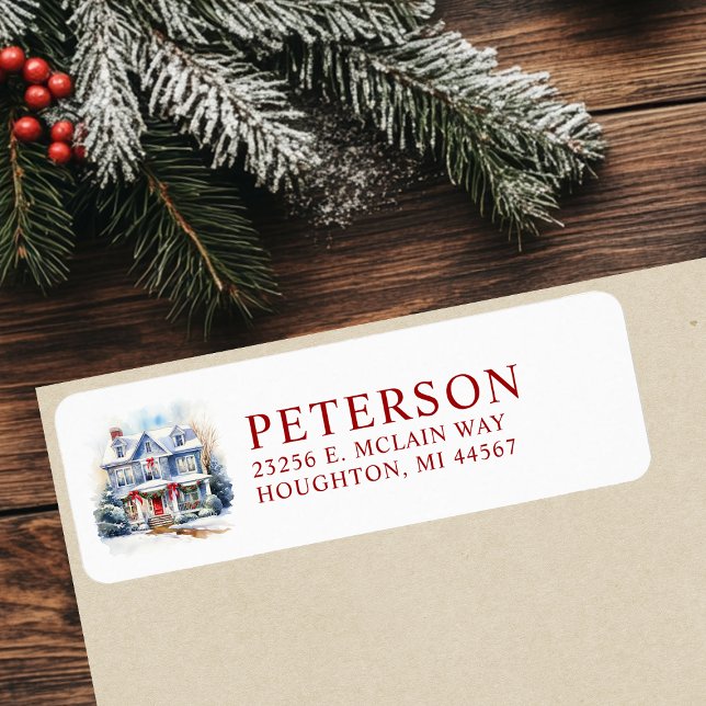 Festive Christmas New Home Return Address (Creator Uploaded)