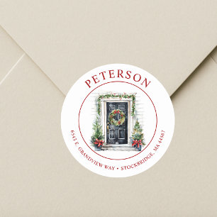 Festive Christmas New Home Return Address Labels