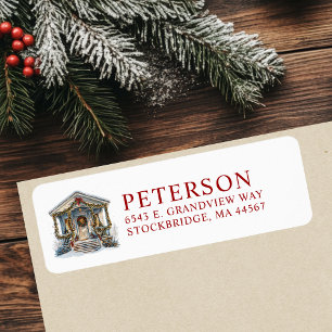 Festive Christmas New Home Return Address Labels