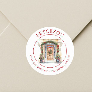 Festive Christmas New Home Return Address Labels