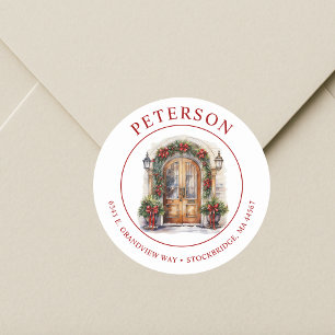 Festive Christmas New Home Return Address Labels