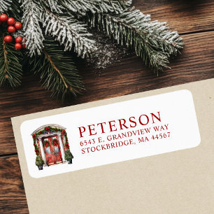 Festive Christmas New Home Return Address Labels